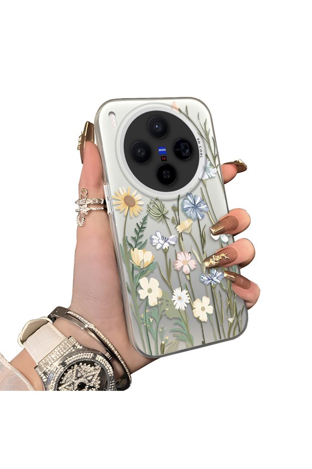 Vivo X300 Compatible Retro Wild Flowers Pattern Phone Case Shockproof Case