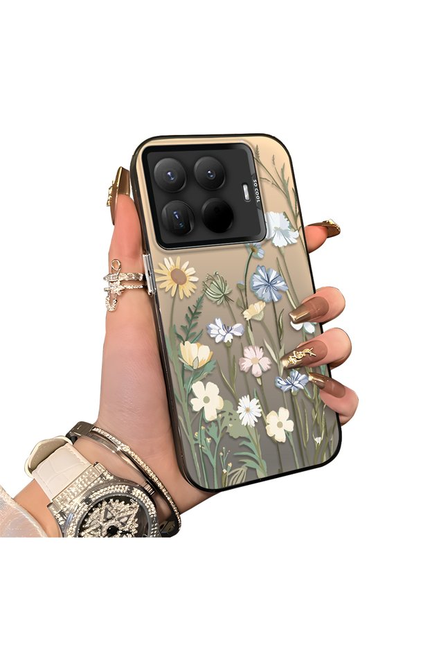Mi 15t Pro Compatible Retro Wild Flowers Pattern Phone Case Shockproof Case
