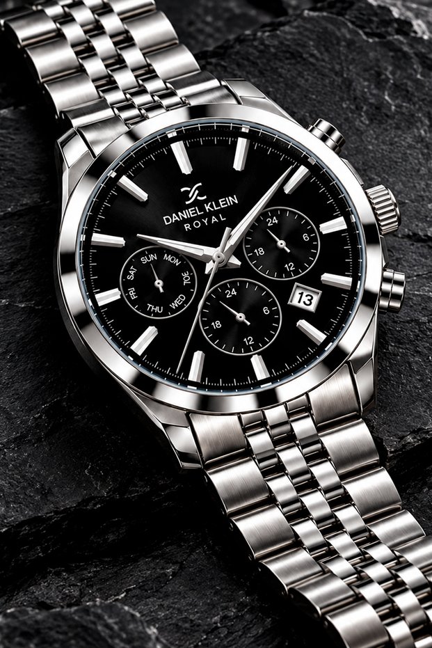 Original Men's Watch - 3 Atm Water Resistance - Silver Color Steel Band - Japanese Calendar Movement - 2 Years Warranty - Gift Wristwatch with Stylish Box Dke2158C5