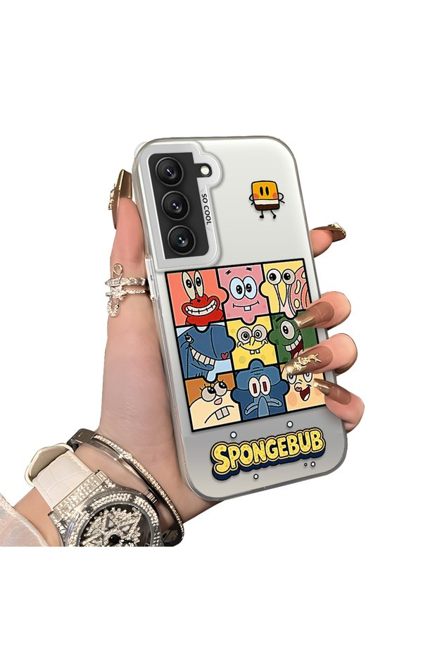 Samsung Galaxy S22 Compatible Puzzle Character Collage Patterned Phone Case Shockproof