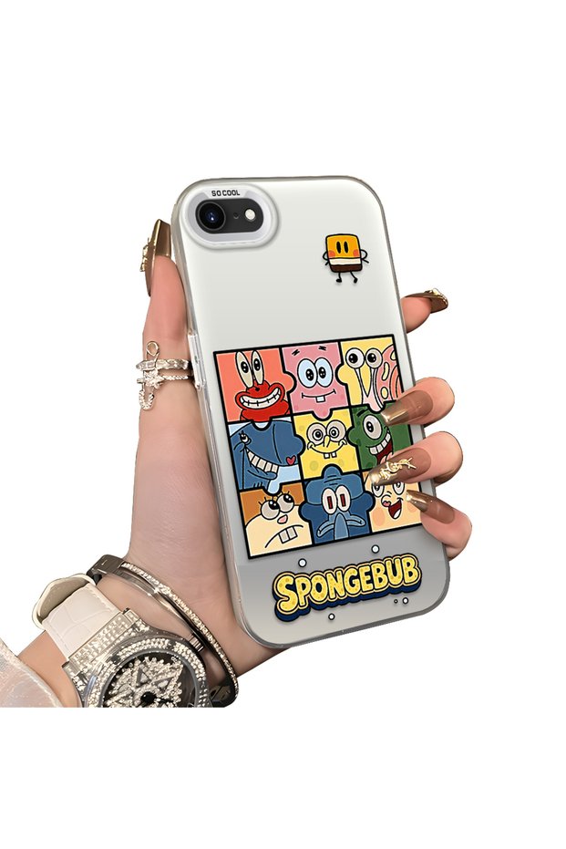 iPhone 7/8/Se 2020 2022 Compatible Puzzle Character Collage Pattern Phone Case Shockproof