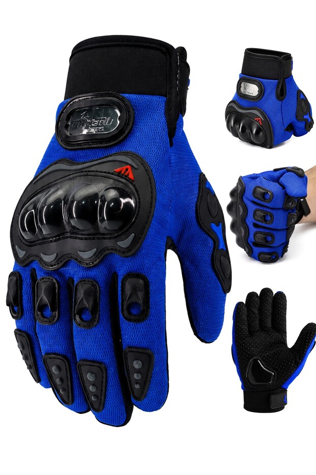 M Size Protected Motorcycle Gloves Unisex Cycling Biker Gloves Blue 113