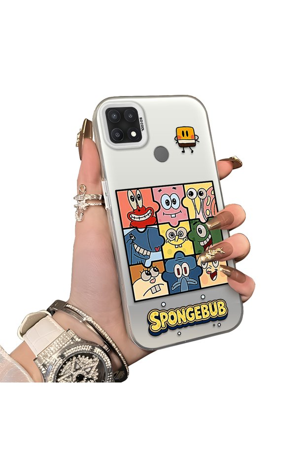 Oppo A15/A15S Compatible Puzzle Character Collage Patterned Phone Case Shockproof