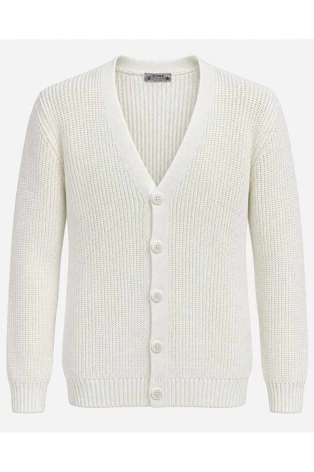 Günsa Comfort Fit Men's Full Button Knitwear Jacket - 7833
