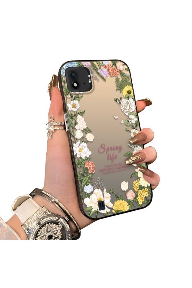 Realme C20/C20A Compatible Flower Frame Patterned Phone Case Botanic Garden