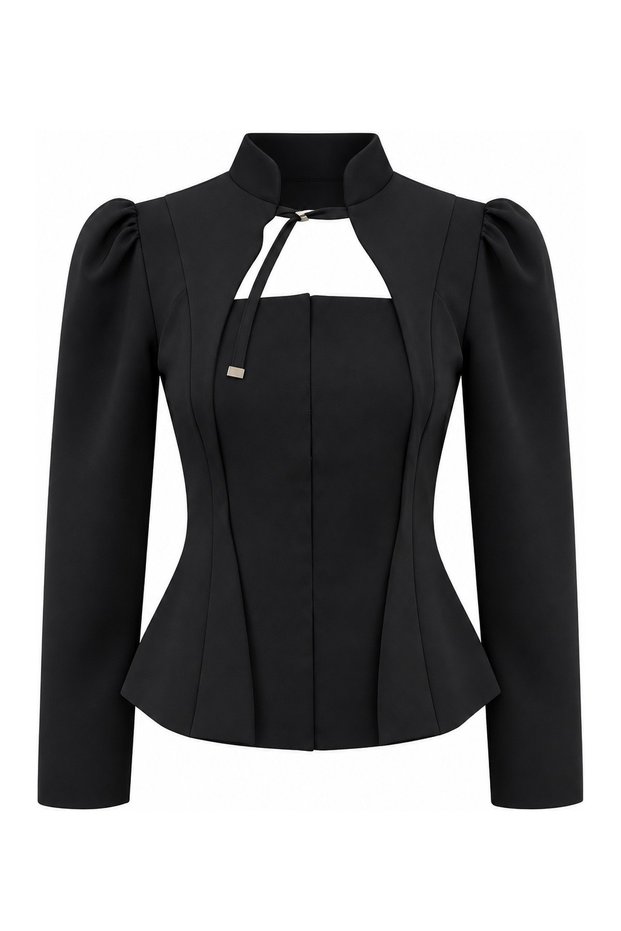 Hakim Collar Jacket with Front Clasp