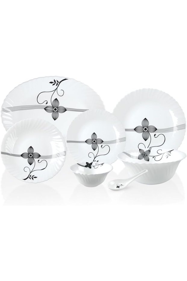 33 Pcs Opal Ware Dinner Set 1X1, RF8983, White