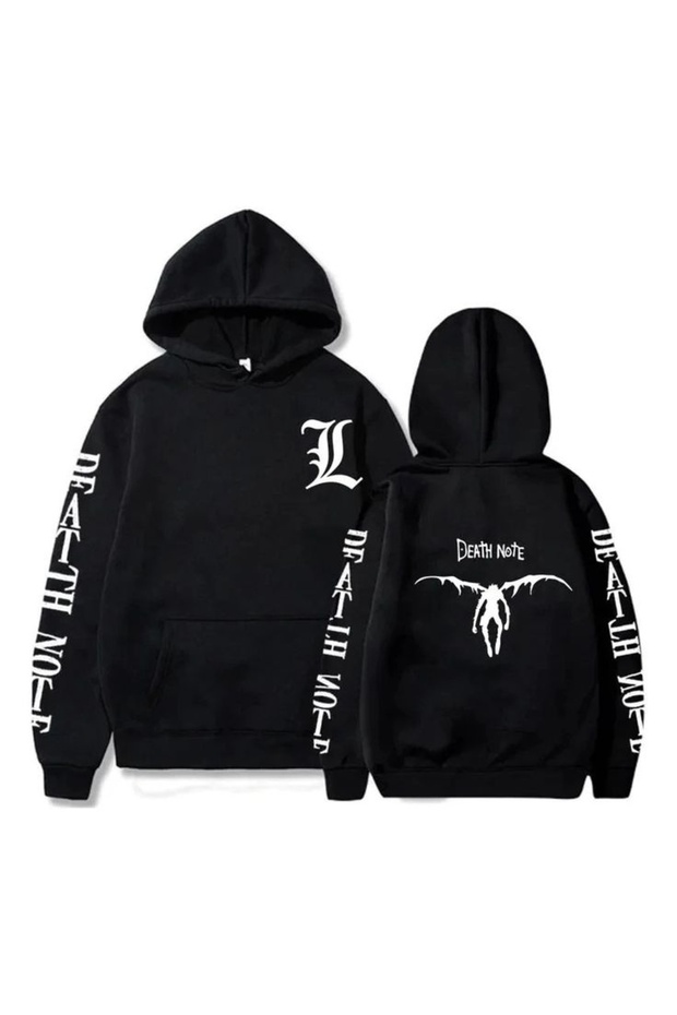 Death Note Printed Cotton 3 Thread Threaded Oversize Sweatshirt
