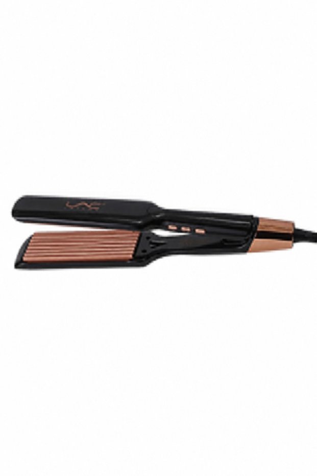 Hair Crimper, Black & Rose Gold Ceramic Crimping Iron, Wide Plate Corn Wave Hair Styling Tool with Adjustable Temperature for Voluminous Hairstyle