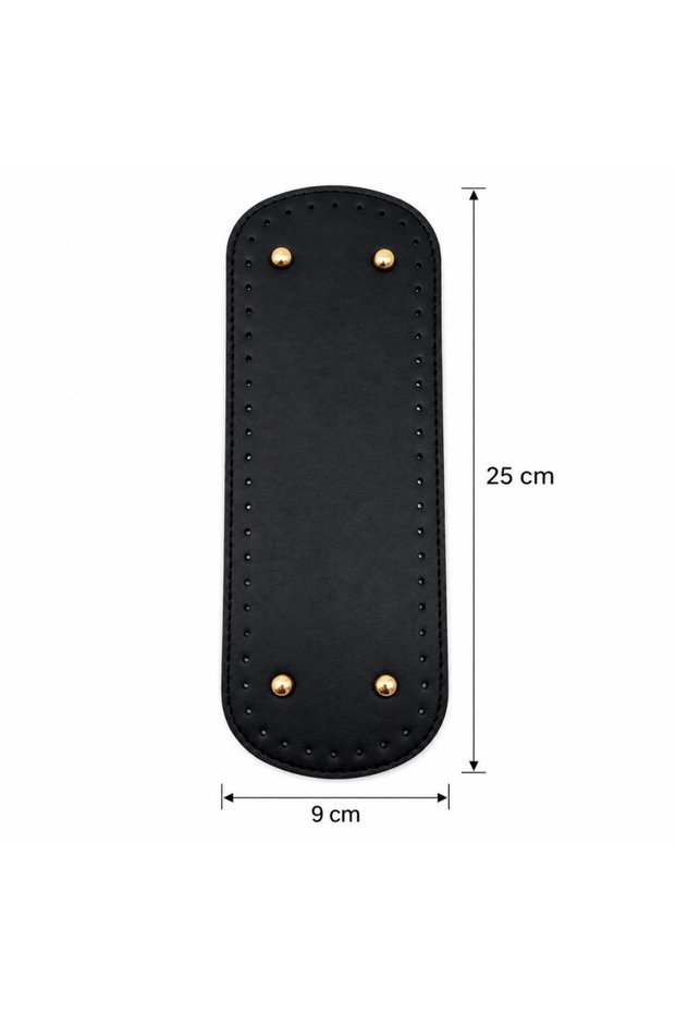 25X9 cm Oval Bag Base Black with Golden Metal