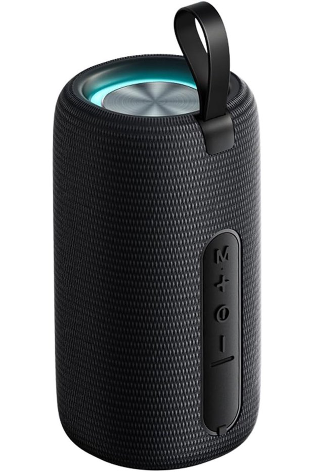 Portable Bluetooth 5.1 Speaker, 10W Stereo Wireless Speaker with Dual 5W Drivers, RGB Lights,