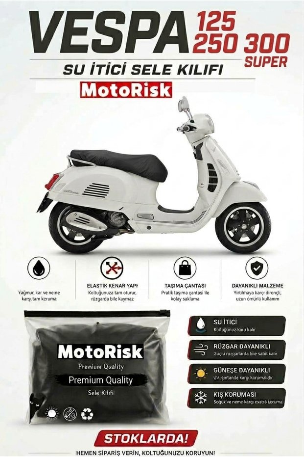 Vespa Seat Cover Compatible Water-Repellent Seat Cover