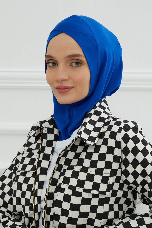Combed Cotton Inner Cap with Cross Detail on the Front, TB-4, TB-4 Cobalt Blue
