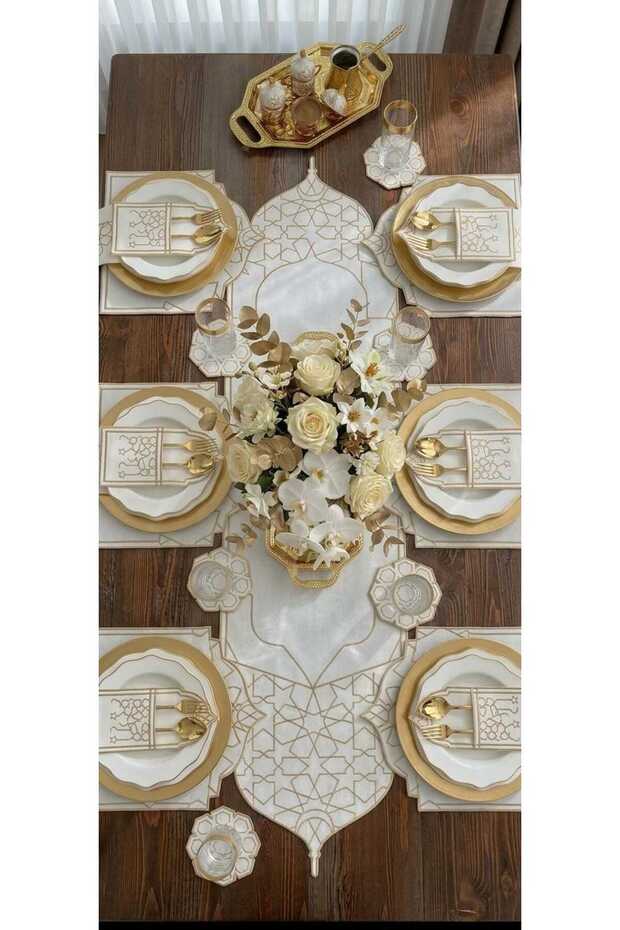 Ramazan Kubbesi Design American Service Set for 6 People (19 Pieces)