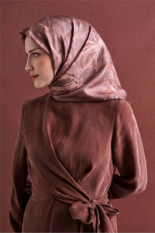 Sura Pure Silk Scarf 9600 36 Dried Rose Flower Pattern