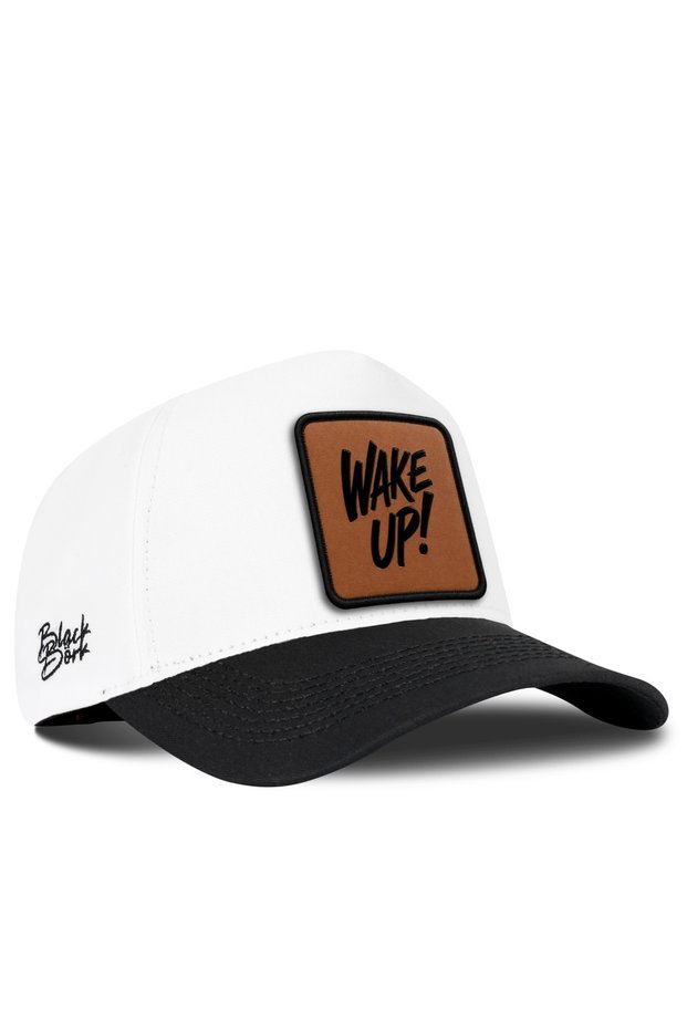 Wake up Logo Black-White Baseball Cap