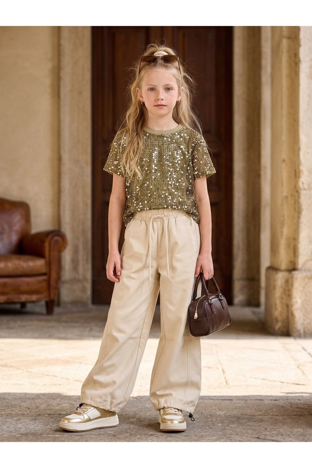 Girl's Design Sequin Blouse