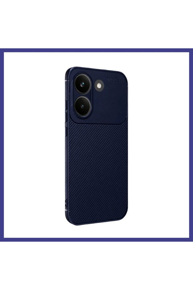 غطاء كربوني متوافق مع Poco X8 Pro مع خاصية التركيز التلقائي - أزرق داكن MRL