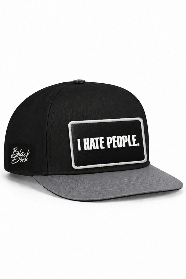 I Hate People Logo Grey-Black Hip Hop Hat