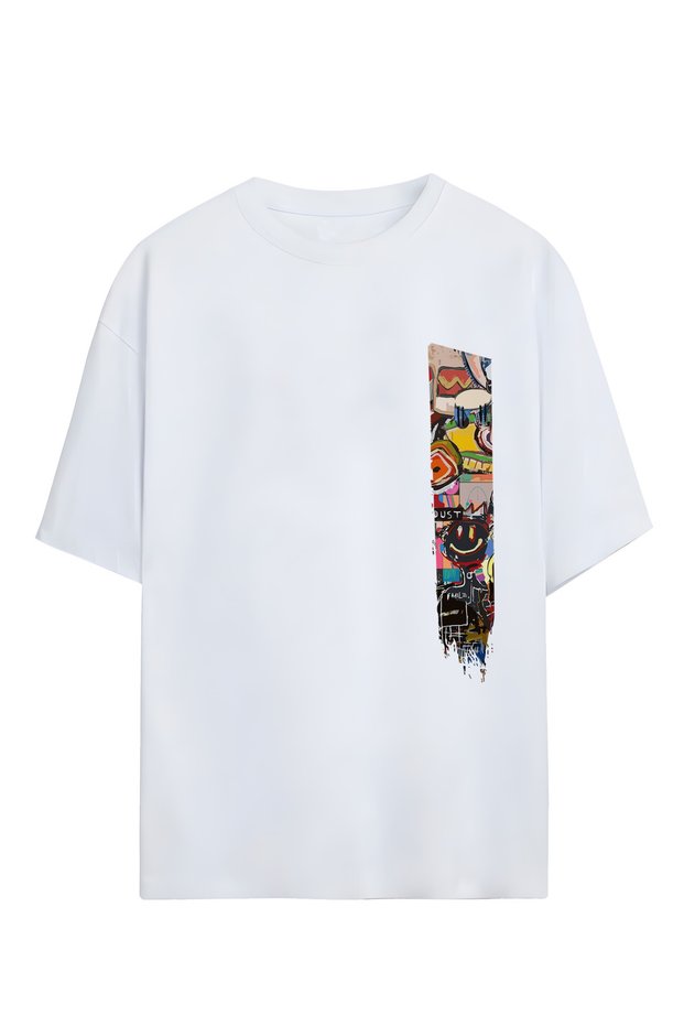 Vertical Printed Unisex Oversize T-shirt