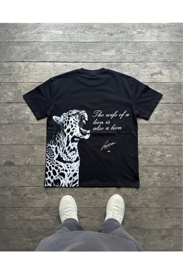 Leopard Back Printed T-Shirt, 100% Cotton Unisex Kids / Adult