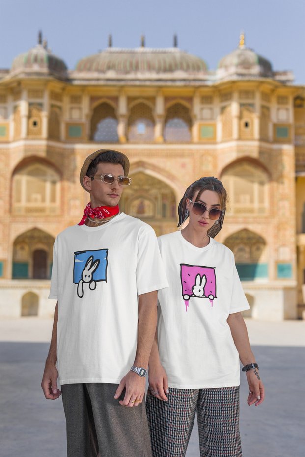 Unisex Oversize T-shirt with Rabbit Design
