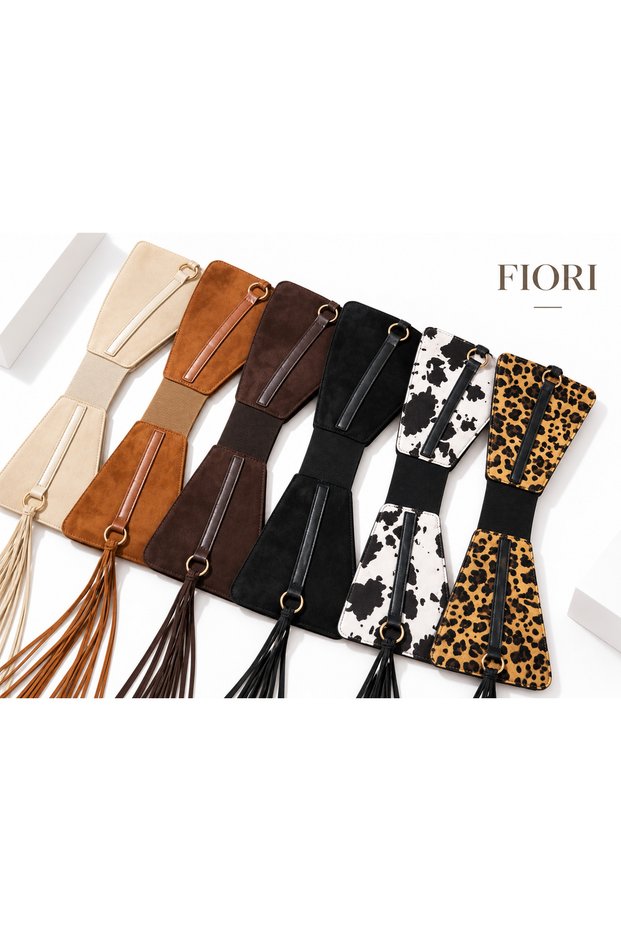 Women's Patterned Tie-Up Corset Belt – Stylish Design Elastic Waist Belt