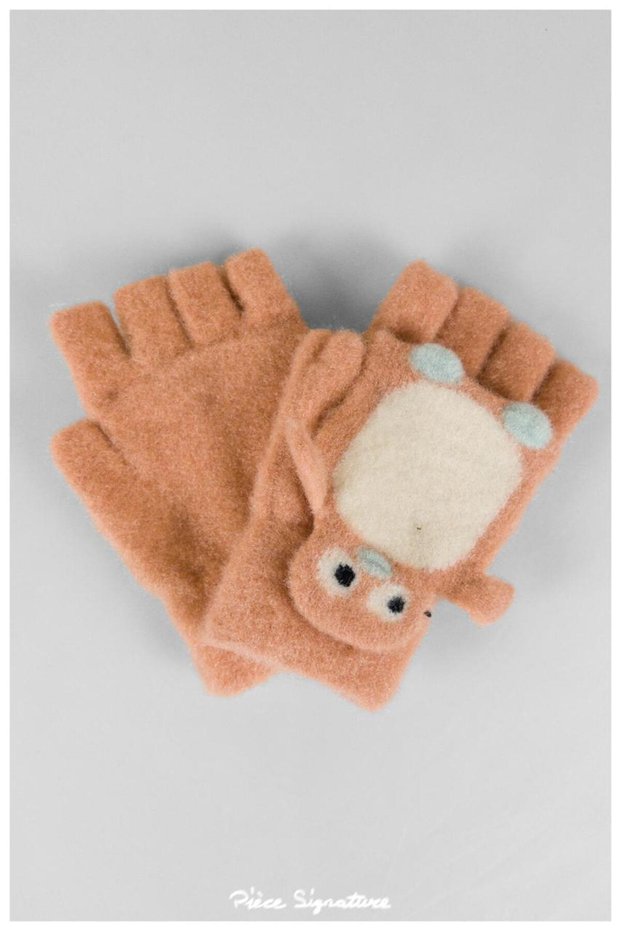 2-7 Years Old Girls Convertible Cuffed Half-Finger Magic Gloves / 98.7% Nylon, 1.3% Elastane (Lycra)