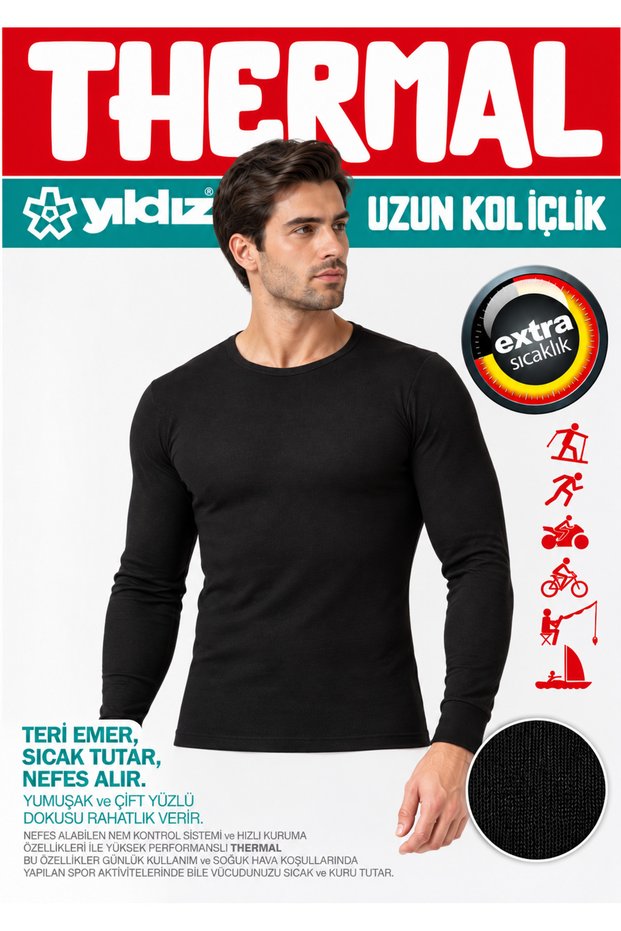 Yildiz Çamaşir Men's Termofit Thermal Long Sleeve Underwear – Warm and Flexible Winter Underwear