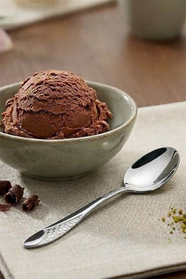 Inter Steel Mesh Model Dessert Spoon 12-Pack