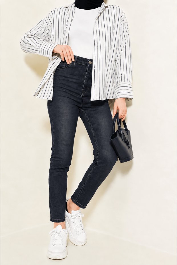 Skinny Leg Lycra Jeans - Anthracite