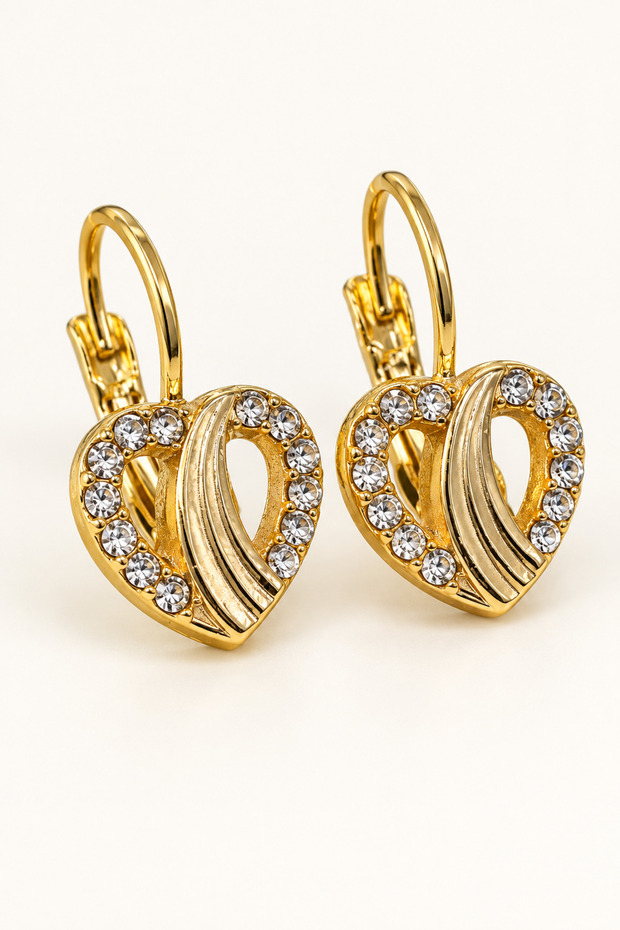 Lotus Flower Rose Heart Star Figured Stone Gold Earrings for Young People and Children – Non-Allergenic Stylish Elegant Earrings