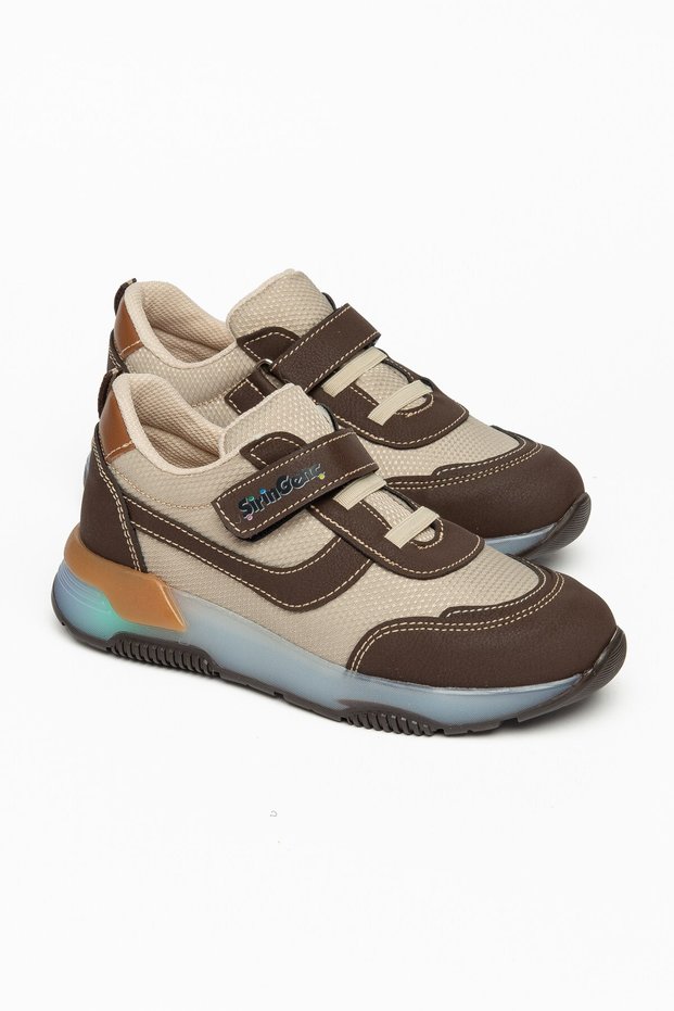 Şirinbebe Orthopedic Boys' Shoes with Brown Velcro Strips