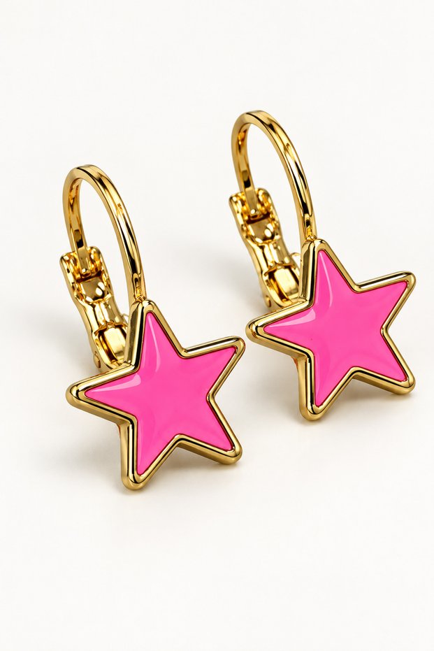 Bow Star Cloud Figure Earrings for Young People and Children – Non-Allergenic Stylish Elegant Earrings