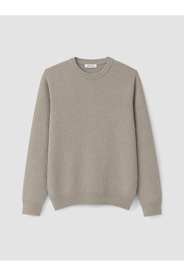 Özmarka New Season Beige Crew Neck Men's Knitwear Sweater
