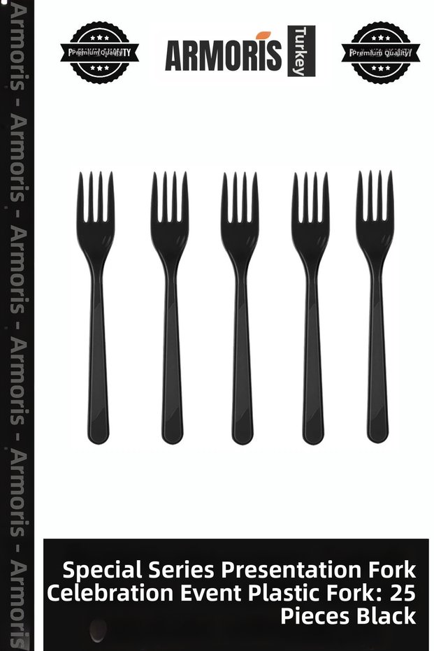 Special Series Presentation Fork Celebration Event Plastic Fork 25 Pieces Black