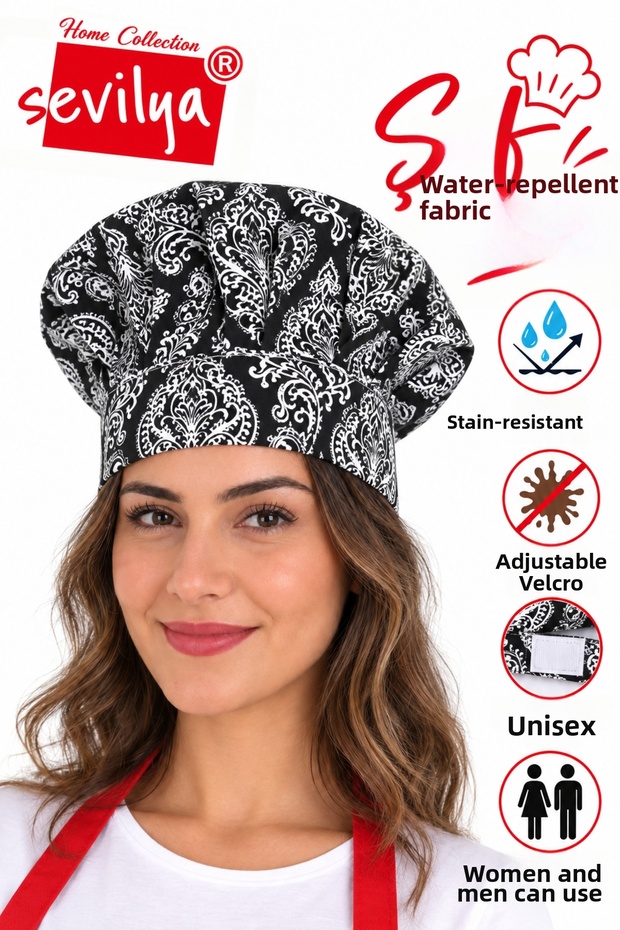 Adjustable Chef's Beret Adjustable Chef's Hat Chef Hat Patterned Chef Hat