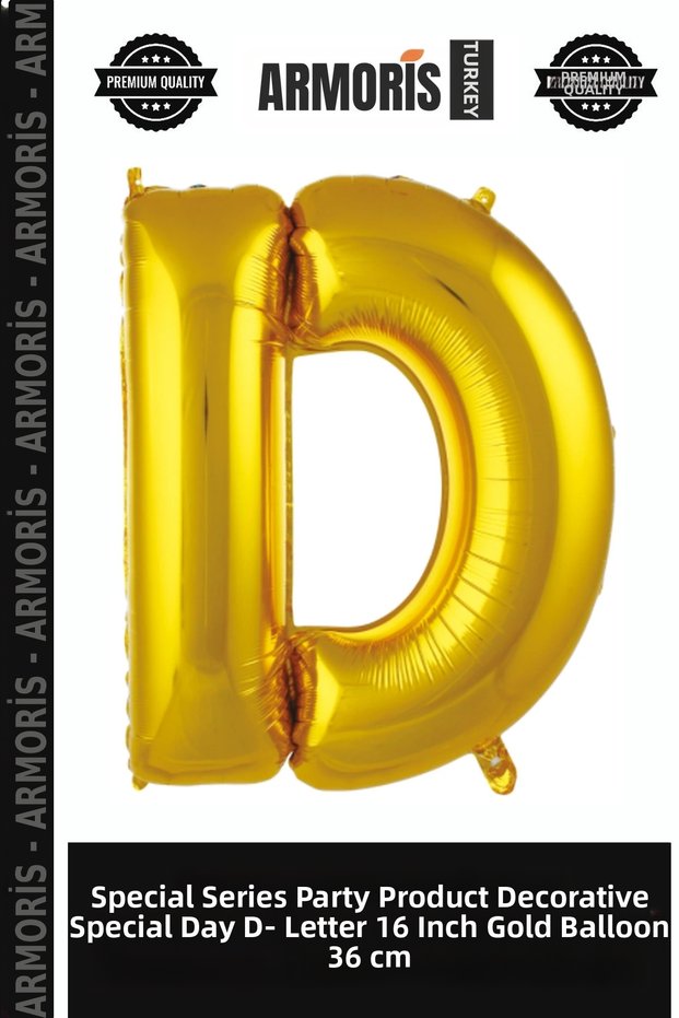 Special Series Party Product Decorative Special Day D- Letter 16 Inch Gold Color Balloon 36 cm