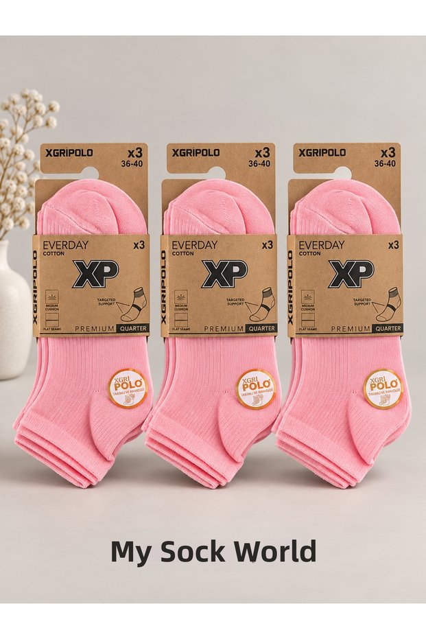3 Pairs of Premium Cotton Half-Calf Quarter Socks