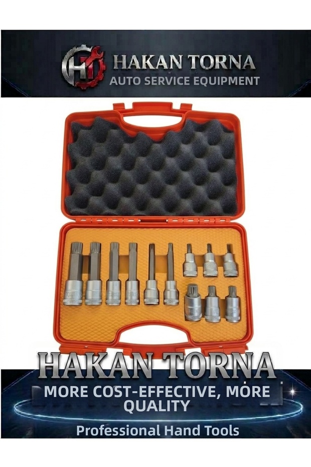 1/2 Star 12-Point m Type Socket Bits Torx Bit Set Kit 12 Pieces