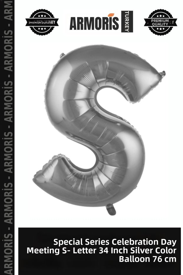 Special Series Celebration Day Meeting S- Letter 34 Inch Silver Color Balloon 76 cm