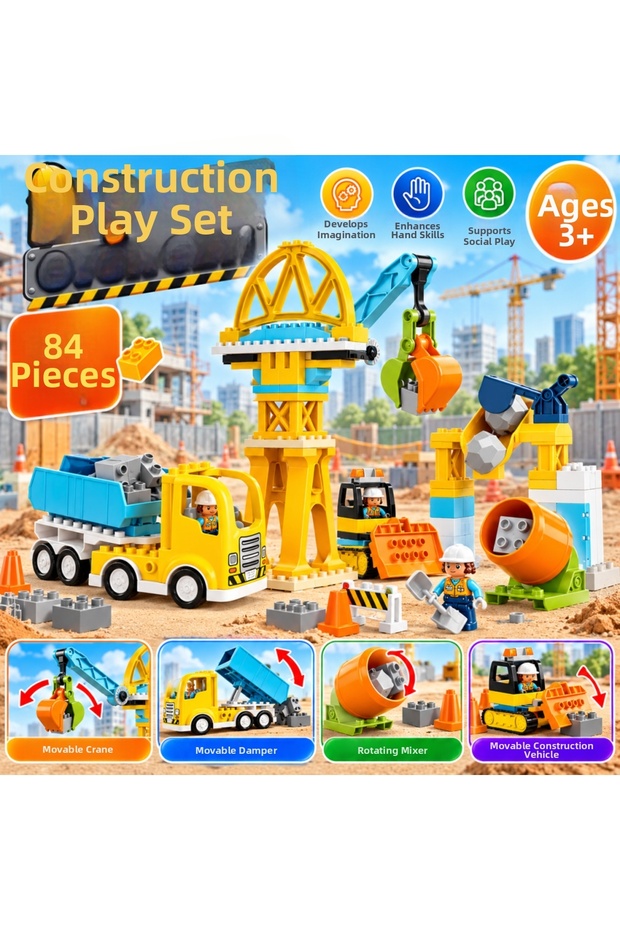 Town 3 in 1 Construction Site and Vehicles 10476