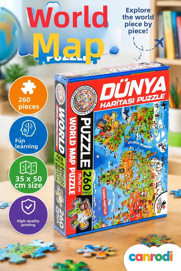 7375 World Culture Map Puzzle -Canrodi