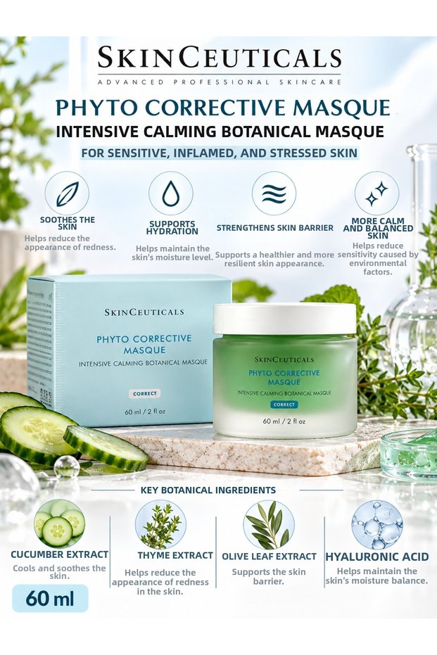 Phyto Corrective Masque 60 ml – Intensive Soothing and Moisturizing Botanical Skin Mask