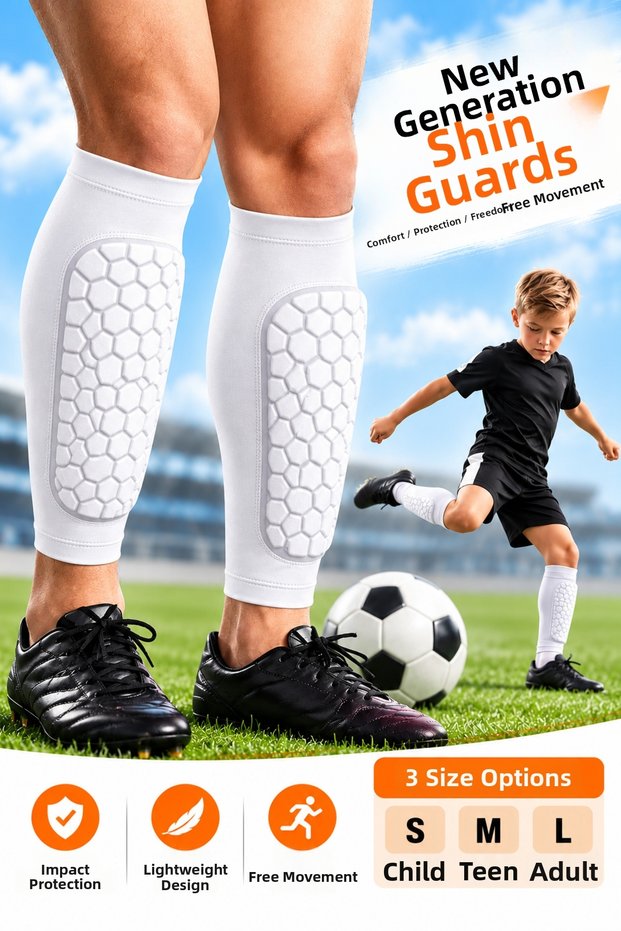 Shin Guard Football Shin Guard New Generation Flexible Football Shin Guard Shock Absorbing Padded Shin Guard Socks