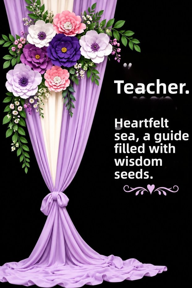 24 November Happy Teachers' Day, School Event Fabric Backdrop