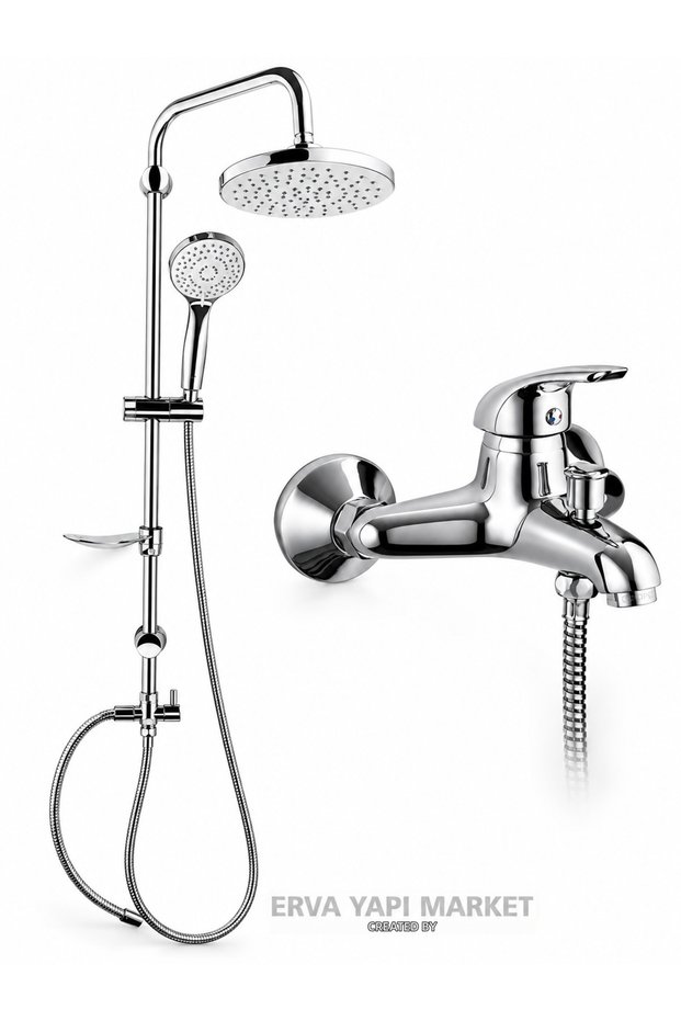 Adrio Bathroom Faucet and Dst19-2 Sprinkler Head Shower Set Chrome 2-Piece Bathroom Combination