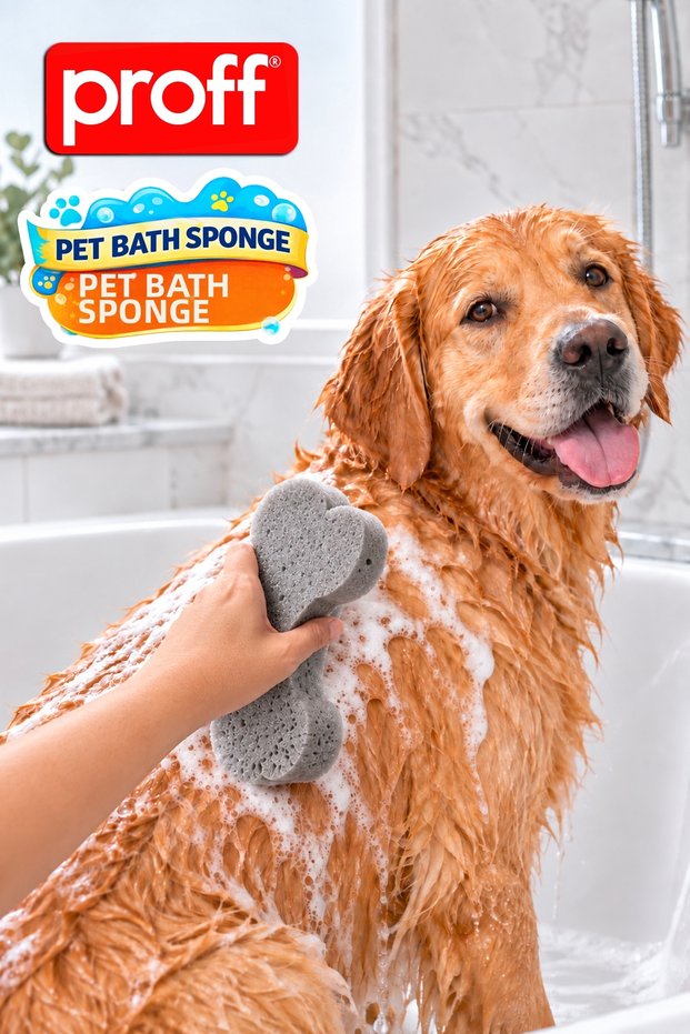 Pet Bath Sponge - Bone Shaped Soft Cat and Dog Washing Sponge 20 cm