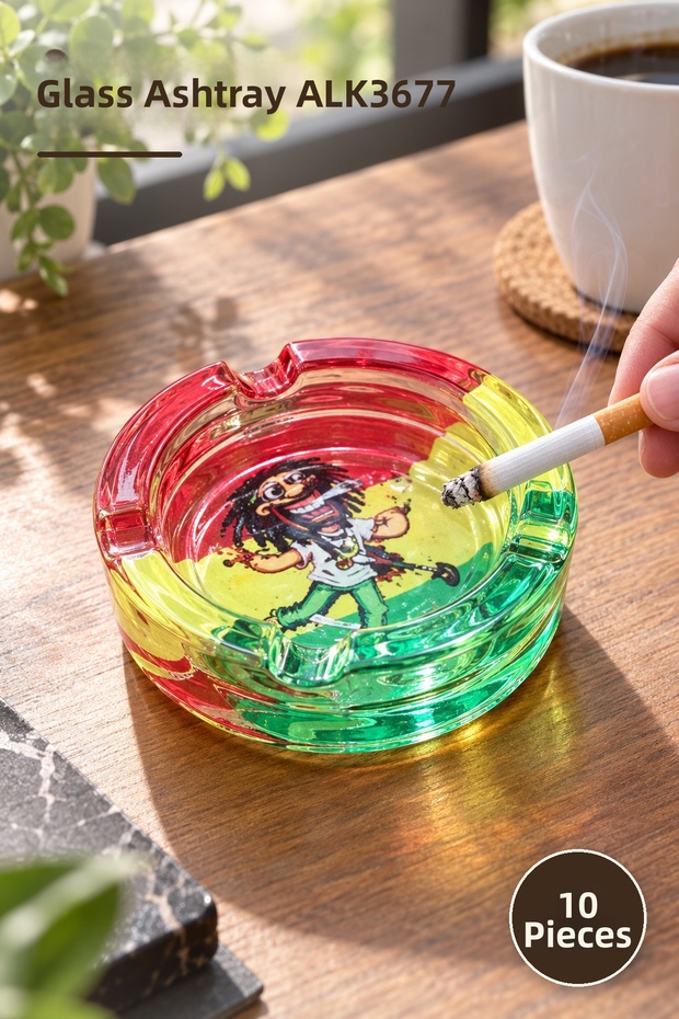 10 Pieces Glass Ashtray Alk3677