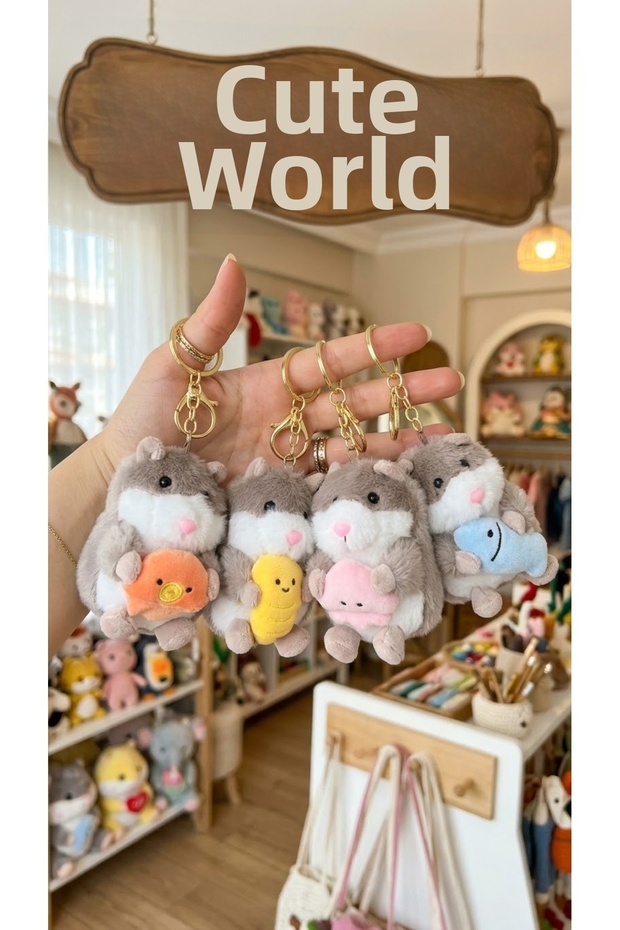 1Pc Cute Plush Hamster Keychain - Bag Ornament and Gift